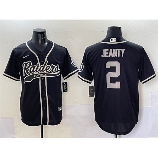 Personalized Men’s Las Vegas Raiders #2 Ashton Jeanty Black Cool Base Stitched Baseball Jersey
