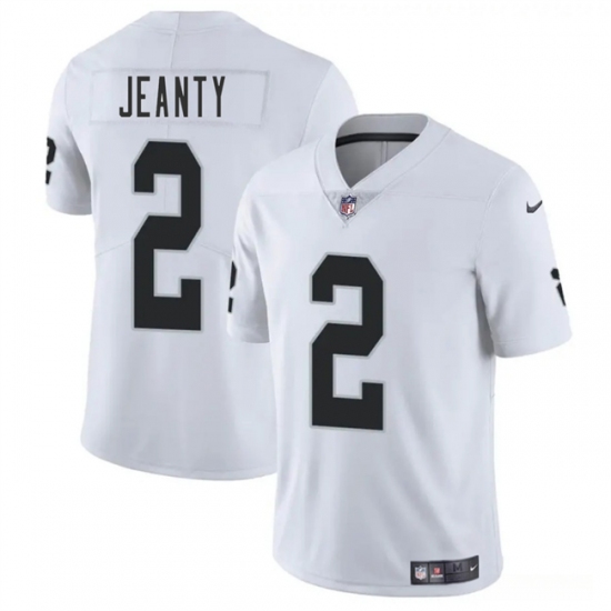 Personalized Men’s Las Vegas Raiders #2 Ashton Jeanty White 2025 Draft Untouchable Limited Football Stitched Jersey