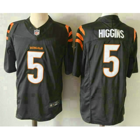 Personalized Men’s Cincinnati Bengals #5 Tee Higgins Limited Black FUSE Jersey