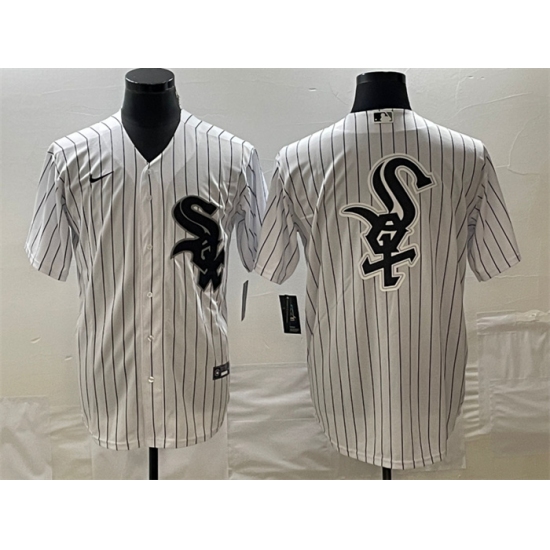 Personalized Men’s Chicago White Sox White Team Big Logo Cool Base Stitched JerseyS