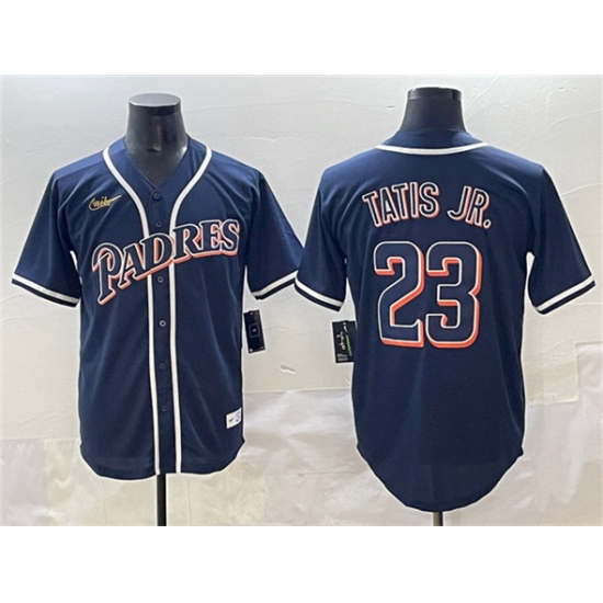 Personalized Men’s San Diego Padres #23 Fernando Tatis Jr. Navy Stitched Baseball Jersey