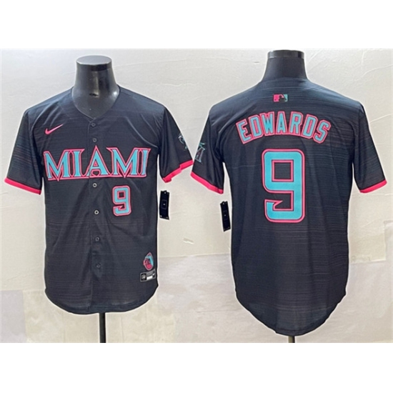 Personalized Men’s Miami Marlins #9 Xavier Edwards Black 2025 City Connect Limited Stitched Jersey