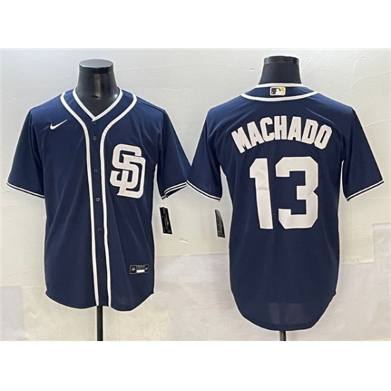 Personalized Men’s San Diego Padres #13 Manny Machado Navy Cool Base Stitched Baseball Jersey