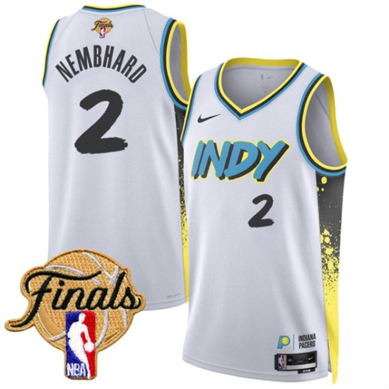 Personalized Men’s Indiana Pacers #2 Andrew Nembhard White 2024-25 City Edition Stitched Basketball Jersey