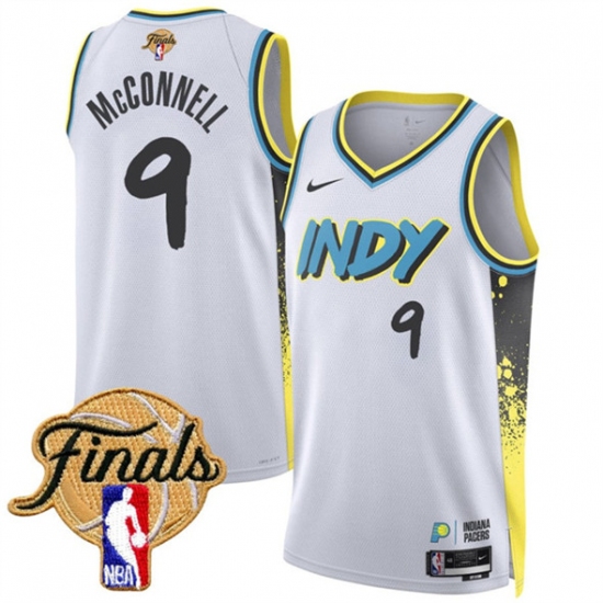 Personalized Men’s Indiana Pacers #9 T.J. McConnell White 2024-25 City Edition Stitched Basketball Jersey
