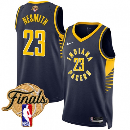 Personalized Men’s Indiana Pacers #23 Aaron Nesmith Navy 2025 Finals Icon Edition Stitched Basketball Jersey