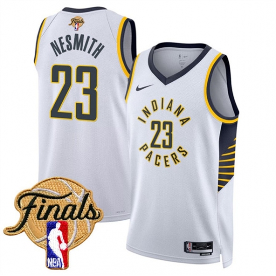 Personalized Men’s Indiana Pacers #23 Aaron Nesmith White 2025 Finals Association Edition Stitched Basketball Jersey