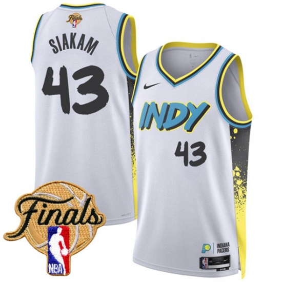 Personalized Men’s Indiana Pacers #43 Pascal Siakam White 2024-25 City Edition Stitched Basketball Jersey