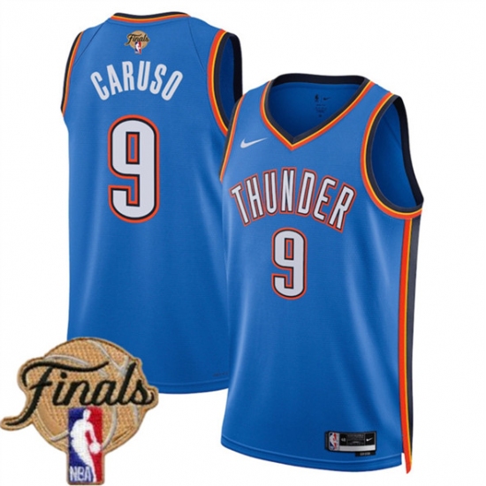 Personalized Men’s Oklahoma City Thunder #9 Alex Caruso Blue 2025 Icon Edition Stitched Basketball Jersey