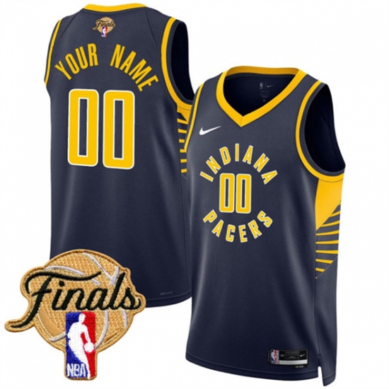 Personalized Men’s Indiana Pacers Active Player Navy 2025 Finals Icon Edition Stitched Basketball Jersey