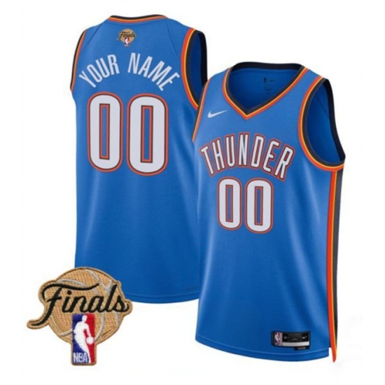 Personalized Men’s Oklahoma City Thunder Active Player Blue 2025 Icon Edition Stitched Basketball Jersey