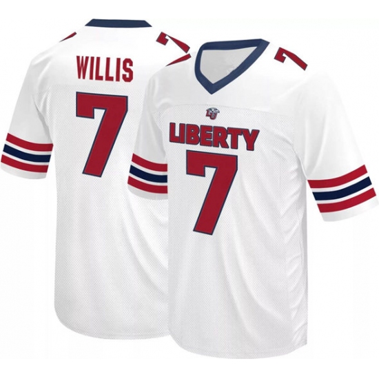 Personalized Men’s Liberty Flames #7 Malik Willis White Stitched Football Jersey