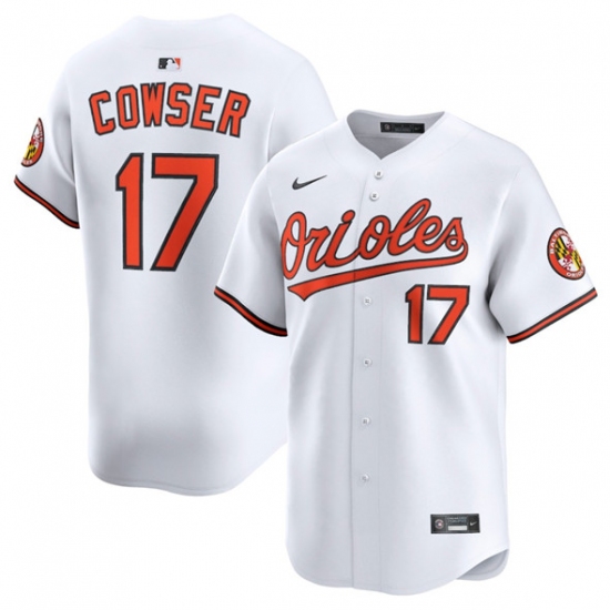 Personalized Men’s Baltimore Orioles #17 Colton Cowser White 2025 Home Limited Stitched Baseball Jersey
