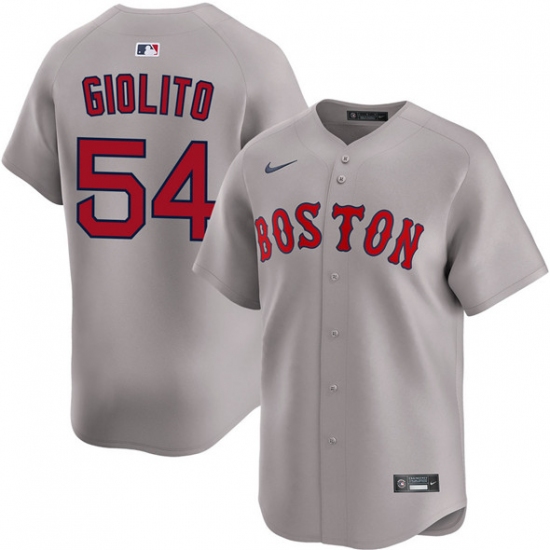 Personalized Men’s Boston Red Sox #54 Lucas Giolito Gray 2024 Away Limited Stitched Baseball Jersey