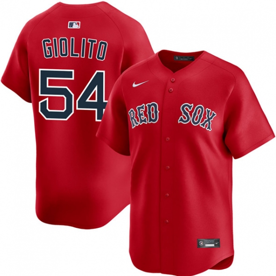 Personalized Men’s Boston Red Sox #54 Lucas Giolito Red 2025 Alternate Limited Stitched Baseball Jersey