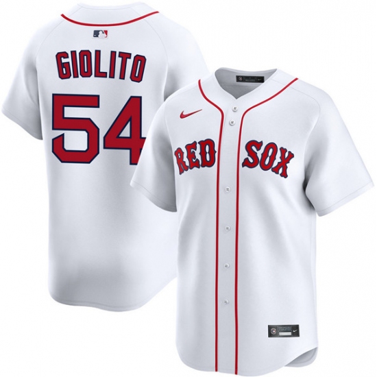 Personalized Men’s Boston Red Sox #54 Lucas Giolito White 2024 Home Limited Stitched Baseball Jersey