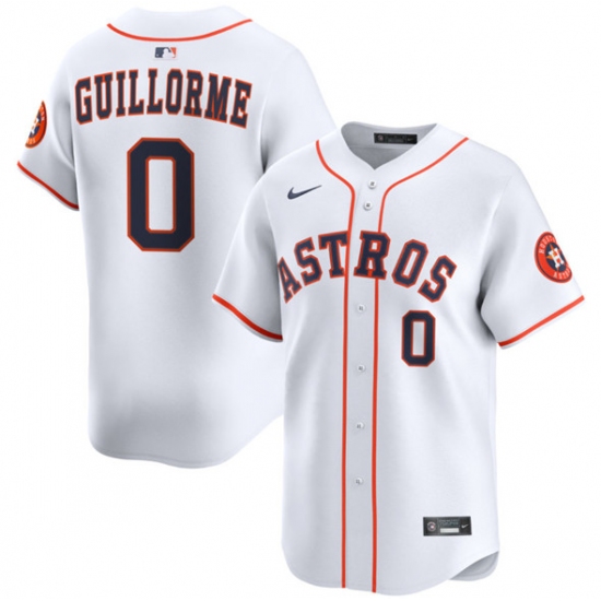 Personalized Men’s Houston Astros #0 Luis Guillorme White 2025 Home Limited Stitched Baseball Jersey