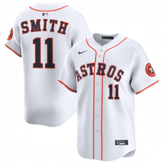 Personalized Men’s Houston Astros #11 Cam Smith White 2025 Home Limited Stitched Baseball Jersey