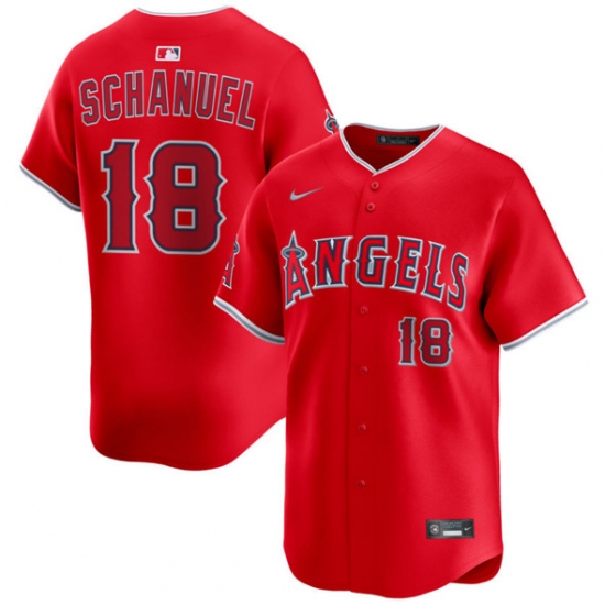 Personalized Men’s Los Angeles Angels #18 Nolan Schanuel Red Alternate Limited Stitched Baseball Jersey