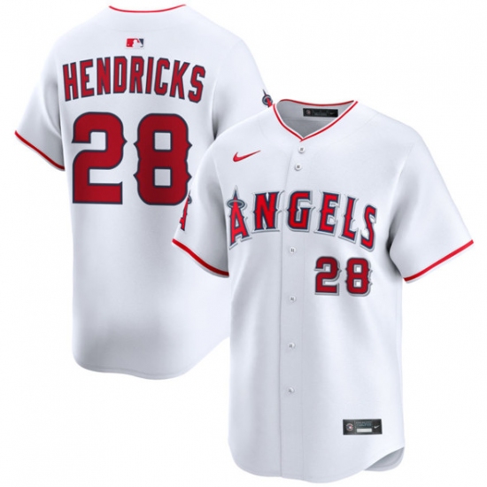 Personalized Men’s Los Angeles Angels #28 Kyle Hendricks White 2024 Home Limited Stitched Baseball Jersey
