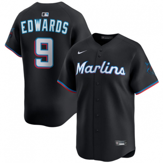 Personalized Men’s Miami Marlins #9 Xavier Edwards Black 2024 Alternate Limited Stitched Baseball Jersey