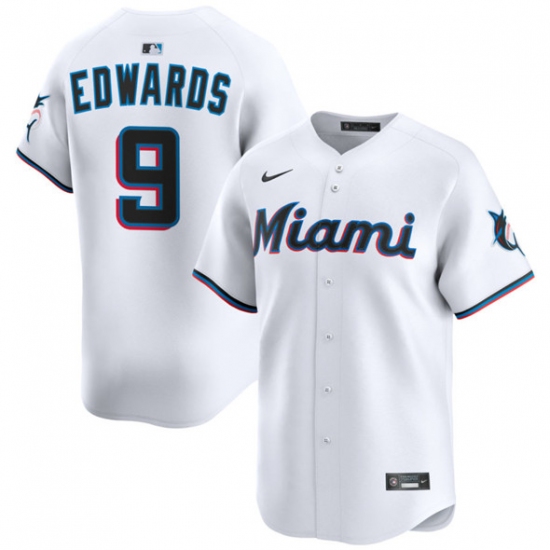Personalized Men’s Miami Marlins #9 Xavier Edwards White 2024 Home Limited Stitched Baseball Jersey