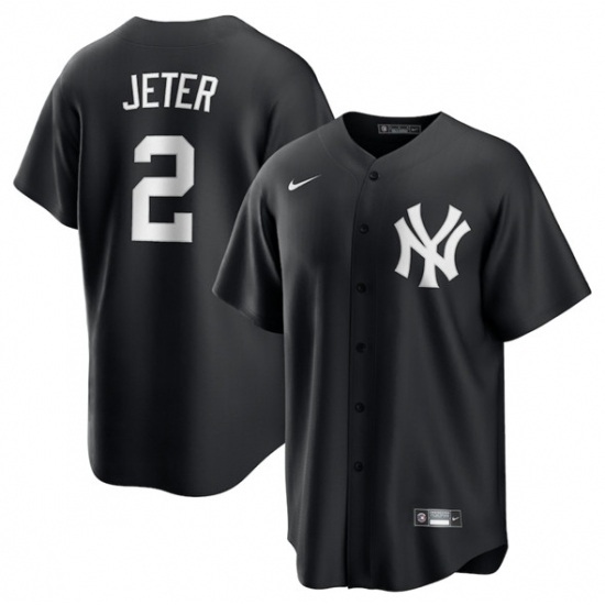 Personalized Men’s New York Yankees #2 Derek Jeter Black Lights Out Limited Stitched Baseball Jersey