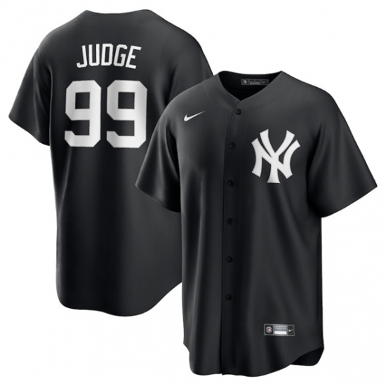 Personalized Men’s New York Yankees #99 Aaron Judge Black Lights Out Limited Stitched Baseball Jersey