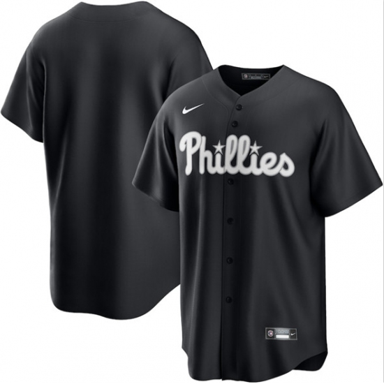 Personalized Men’s Philadelphia Phillies Blank Black Lights Out Limited Stitched Baseball Jersey