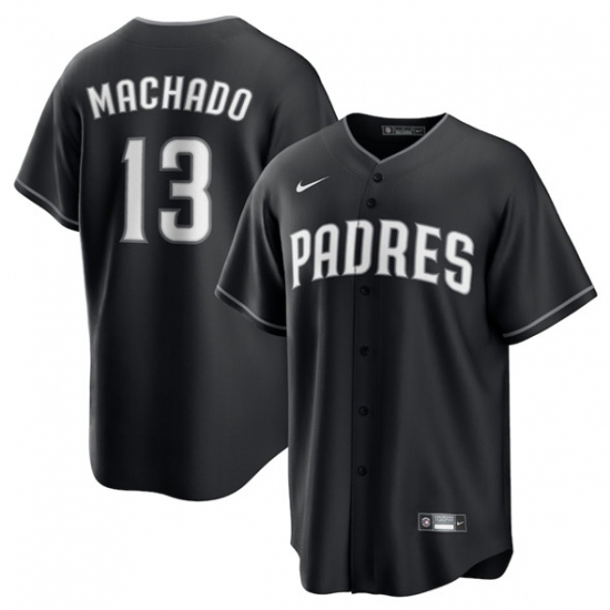 Personalized Men’s San Diego Padres #13 Manny Machado Black Lights Out Limited Stitched Baseball Jersey