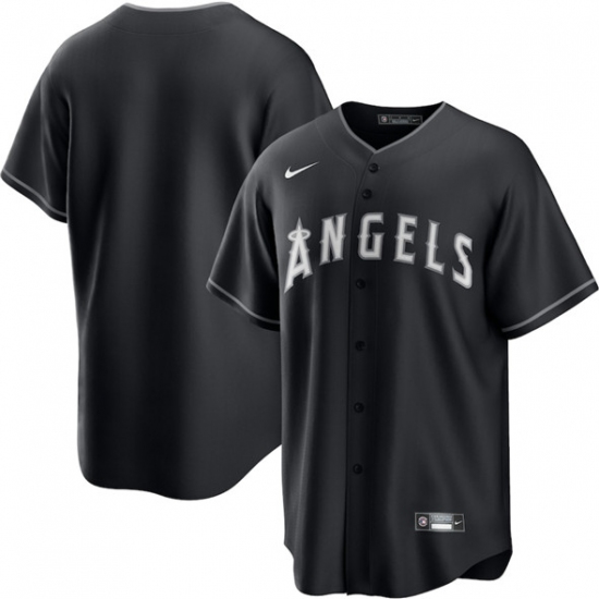 Personalized Men’s Los Angeles Angels Blank Black Lights Out Limited Stitched Baseball Jersey