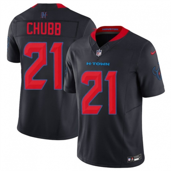 Personalized Men’s Houston Texans #21 Nick Chubb Navy 2nd Alternate 2025 F.U.S.E. Limited Football Stitched Jersey