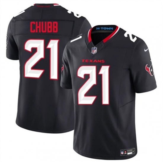 Personalized Men’s Houston Texans #21 Nick Chubb Navy 2025 F.U.S.E. Limited Football Stitched Jersey