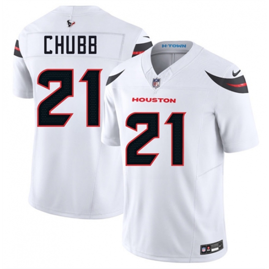 Personalized Men’s Houston Texans #21 Nick Chubb White 2025 F.U.S.E. Limited Football Stitched Jersey