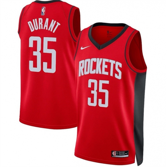 Personalized Men’s Houston Rockets #35 Kevin Durant Red Icon Edition Stitched Jersey