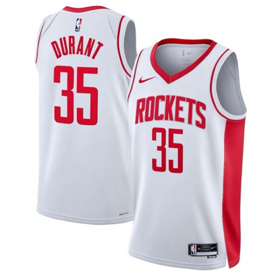 Personalized Men’s Houston Rockets #35 Kevin Durant White Association Edition Stitched Jersey
