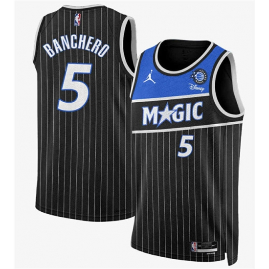 Personalized Men’s Orlando Magic #5 Paolo Banchero Black 2025 New Generation of Magic Stitched Basketball Jersey