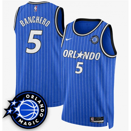 Personalized Men’s Orlando Magic #5 Paolo Banchero Royal 2025 New Generation of Magic Stitched Basketball Jersey