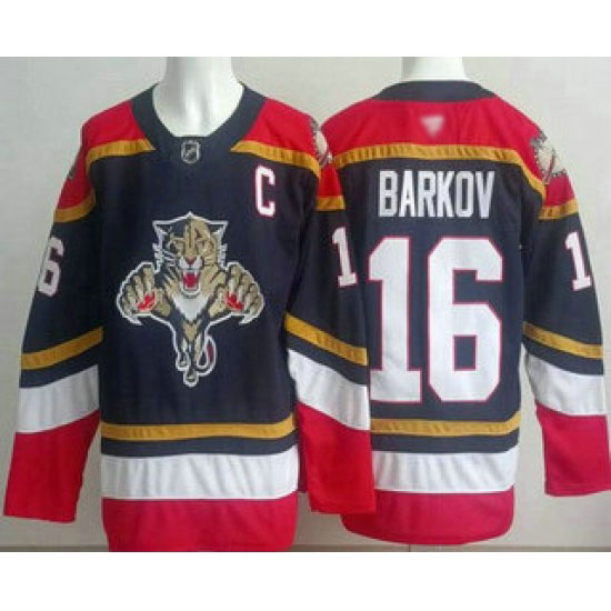 Personalized Men’s Florida Panthers #16 Aleksander Barkov Navy Authentic Jersey