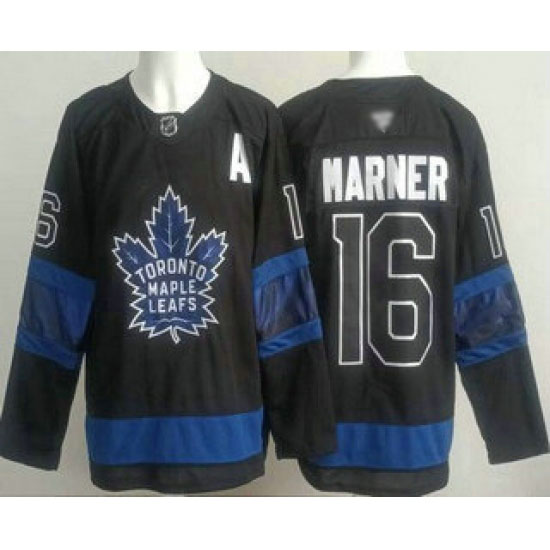Personalized Men’s Toronto Maple Leafs #16 Mitch Marner Black Alternate Authentic Jersey