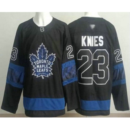 Personalized Men’s Toronto Maple Leafs #23 Matthew Knies Black Alternate Authentic Jersey