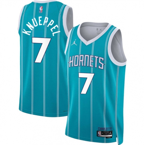 Personalized Men’s Charlotte Hornets #7 Kon Knueppel Teal 2025 Draft Icon Edition Stitched Basketball Jersey
