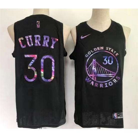 Personalized Men’s Golden State Warriors #30 Stephen Curry Black Stitched Basketball Jersey