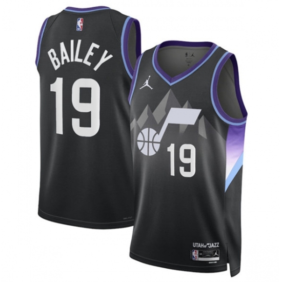 Personalized Men’s Utah Jazz #19 Ace Bailey Black 2024-25 Draft Statement Edition Stitched Basketball Jersey
