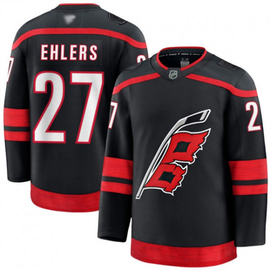 Personalized Men’s Carolina Hurricanes #27 Nikolaj Ehlers Black 2024-25 Home Stitched Hockey Jersey