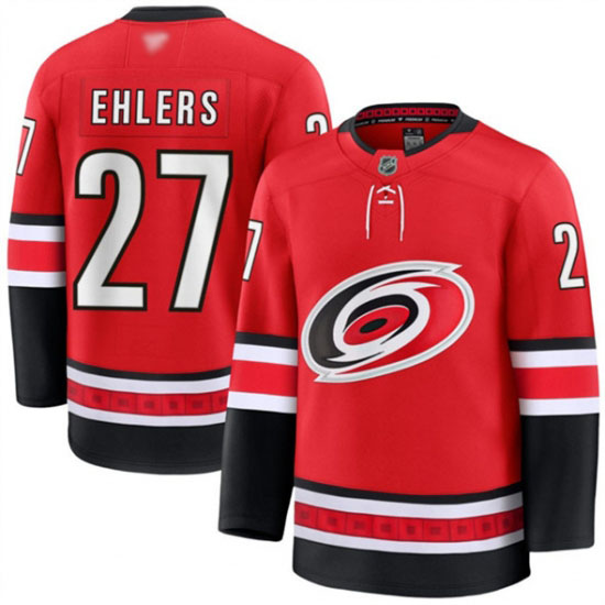 Personalized Men’s Carolina Hurricanes #27 Nikolaj Ehlers Red 2024-25 Alternate Stitched Hockey Jersey