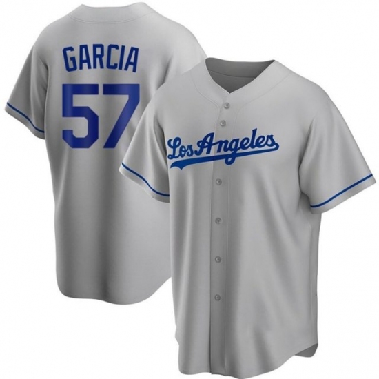 Personalized Men’s Los Angeles Dodgers #57 Luis Garcia Grey Cool Base Stitched Baseball Jersey