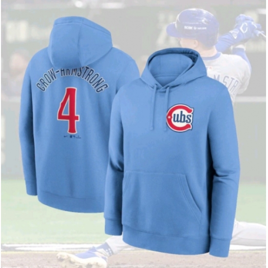 Personalized Men’s Chicago Cubs #4 Pete Crow-Armstrong Blue Stitched sweatshirt
