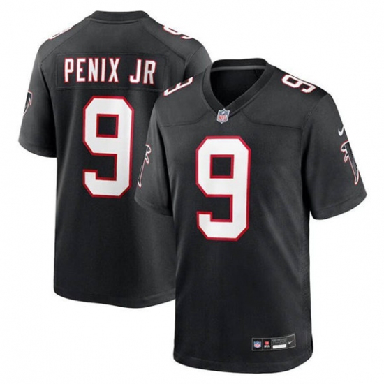 Personalized Men’s Atlanta Falcons #9 Michael Penix Jr. Black Alternate Football Stitched Game Jersey