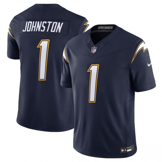 Personalized Men’s Los Angeles Chargers #1 Quentin Johnston Navy 2025 F.U.S.E. Alternate Limited Football Stitched Jersey